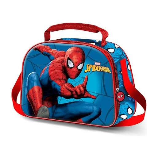 Marvel spiderman courageous-porta merenda 3d, multicolore, 25,5 x 20 cm