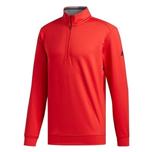 adidas classic club 1/4 zip sweatshirt, maglia uomo, rosso, s