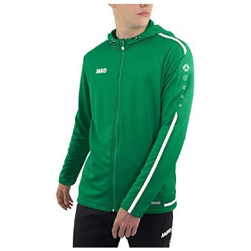 JAKO striker 2.0 - giacca con cappuccio, da bambino, bambini, 6819, sport verde/bianco, 164