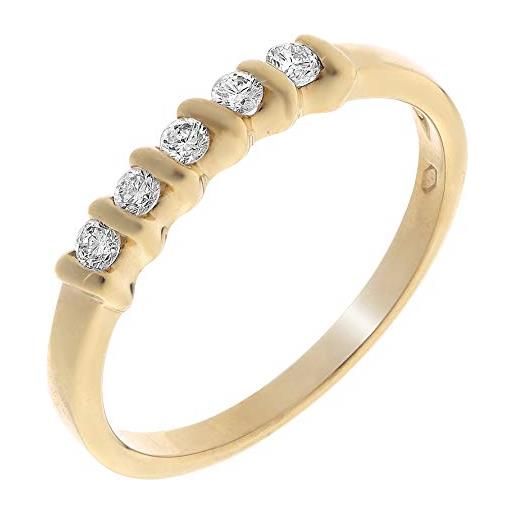 Orphelia anello da donna in oro 750 18 carati (0,20 ct) bianco taglio rotondo - rd-33217, gr. 55 (17.5), diamante