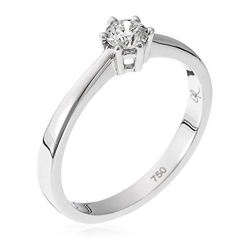 Orphelia finering - anello, con diamante, oro bianco, misura 56 (17.8)