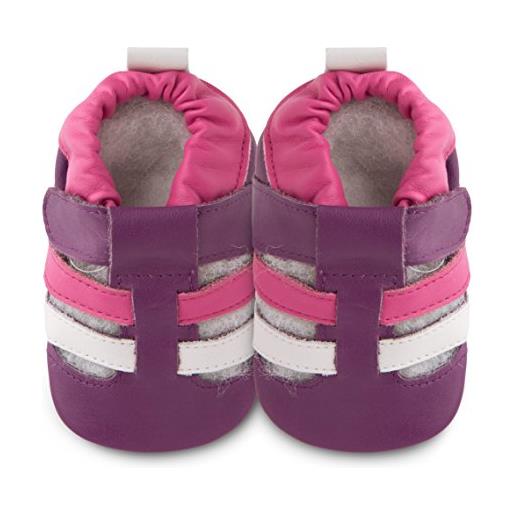 Shoo Shoos - scarpe da ginnastica in pelle con suola morbida, taglia xl, colore: prugna