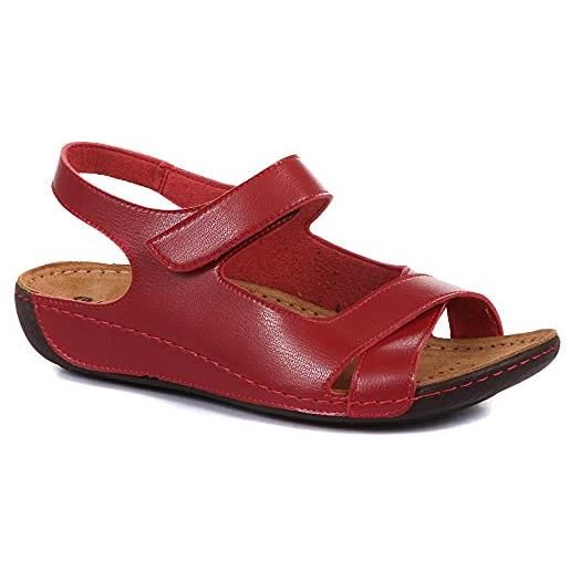 Pavers wide fit touch-fasten sandali 124 091, rosso (rosso), 39 eu