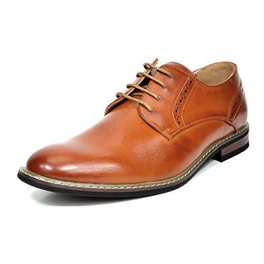 Bruno Marc scarpe eleganti uomo in pelle stringate derby basse vintage elegante classiche oxford, size 43, marrone, prince-16