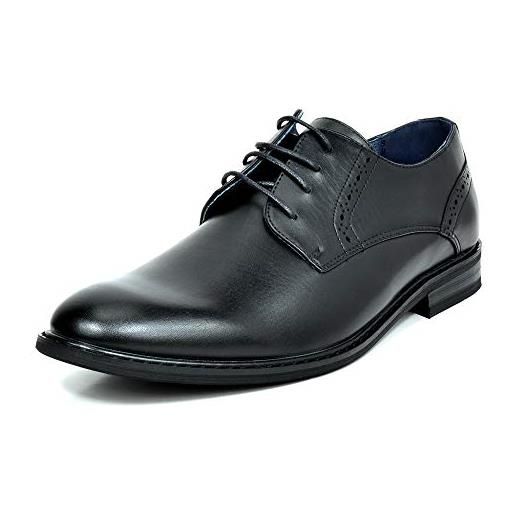 Bruno Marc scarpe eleganti uomo in pelle stringate derby basse vintage elegante classiche oxford, size 39, nero, prince-16