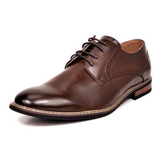 Bruno Marc scarpe eleganti uomo in pelle stringate derby basse vintage elegante classiche oxford, size 43, marrone, prince-16