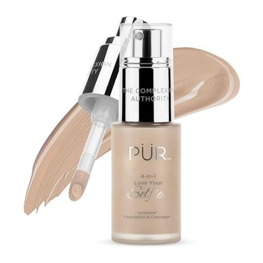 pür pur cosmetics 4-in-1 love your selfie longwear foundation and concealer - mn5 for women 1 oz makeup