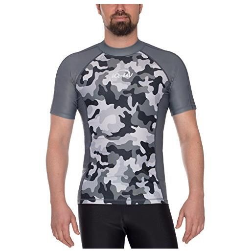 IQ-UV shirt slim fit, uv protective camouflage, uomo, grigio, 3xl (58)