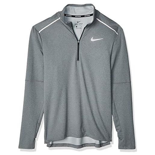 Nike m nk elmnt top hz 3.0 t-shirt a manica lunga, uomo, dk smoke grey/htr/reflective silv, 2xl