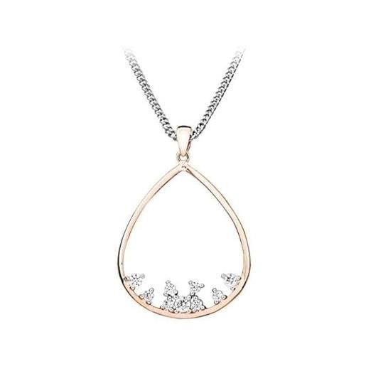 MOISS ciondolo stunning silver bicolor pendant with zircons p0000609 smm0025 marca, estándar, metallo, nessuna pietra preziosa