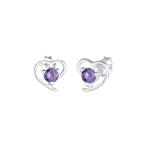 Elli orecchini donna cuore motif elegant con cristalli di zirconio in argento sterling 925