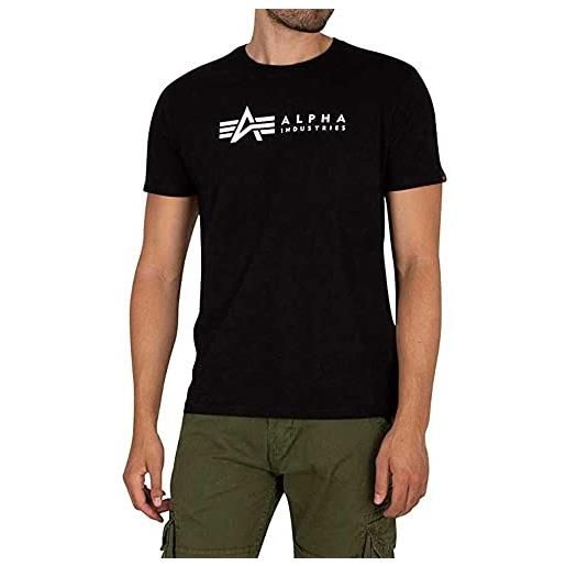 Alpha industries maglietta alpha label t 2 pack uomo t-shirt, nero, m