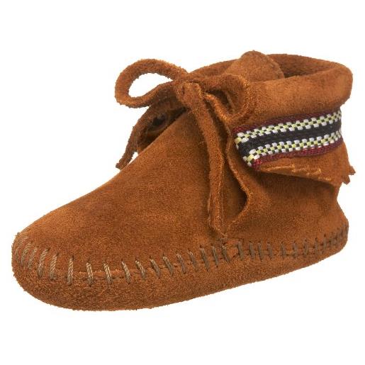Minnetonka braid bootie, scarpe per gattonare bambino unisex - bimbi 0-24, marrone (brown), 12 mesi-18 mesi