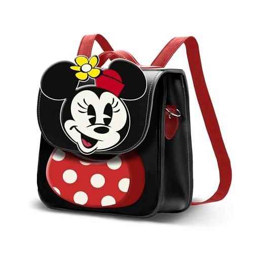 Disney minni mouse face-borsa a tracolla-zaino satchel, nero, 26 x 20 cm