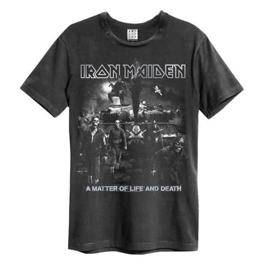 Amplified iron maiden - life or death amplified vintage charcoal x large t-shirt