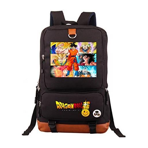WANHONGYUE dragon ball anime borsa da scuola cartella studenti rucksack zaino zainetto laptop backpack nero /7