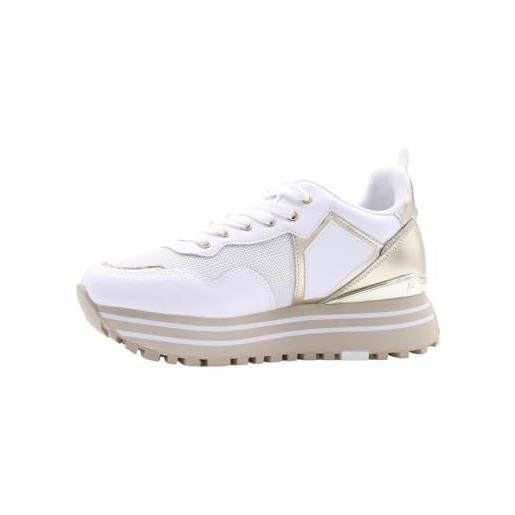 Liu Jo Jeans liu jo sneakers platform donna bianco e platino pelle e mesh fondo gomma 3,5cm plantare soft