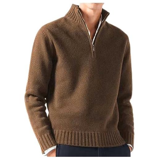 Fulidngzg lupetto uomo cotone manica lunga slim fit maglia maglione collo alto invernali firmato maglioncino elegante caldo lupetto lana leggero dolcevita