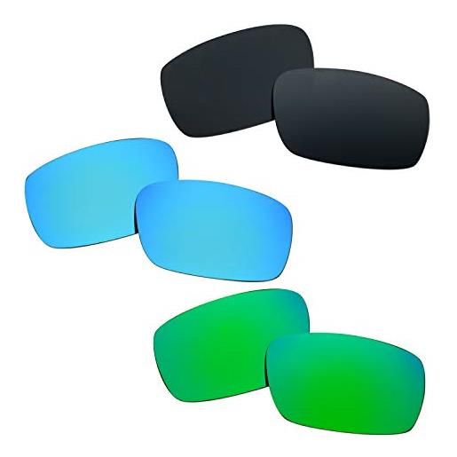 SOODASE per oakley crankshaft occhiali da sole blu/nero/verde lenti di ricambio polarizzate