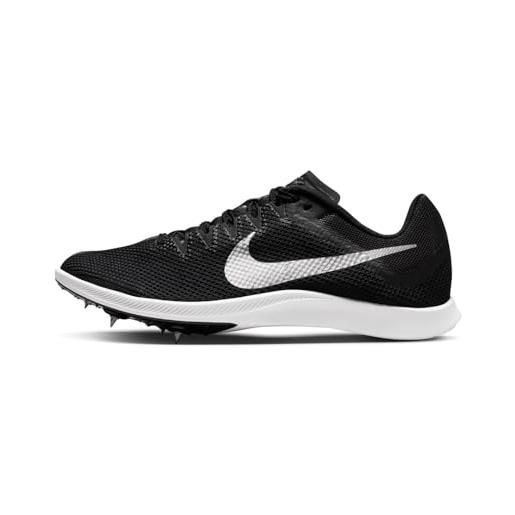Nike zoom rival distance, sneaker uomo, black/metallic silver-dk smoke grey, 41 eu