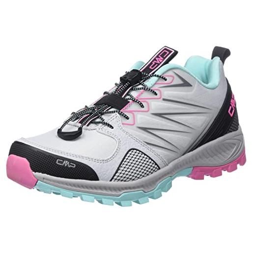 CMP atik wmn fast hiking shoes, scarpe da trekking donna, antracite-pink fluo, 39 eu