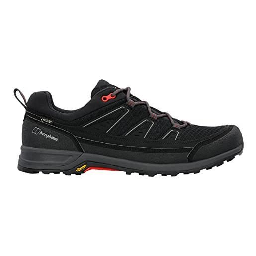 Berghaus explor active gore-tex shoe, scarpe da arrampicata basse uomo, nero (black/red b59), 42.5 eu