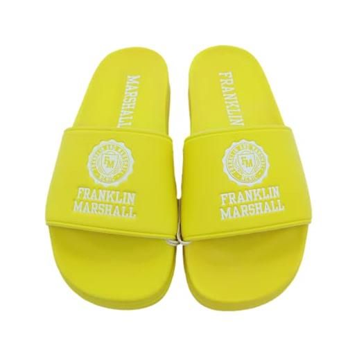 Franklin & Marshall franklin&marshall slipper base, ciabatte unisex-adulto, yellow, 43 eu