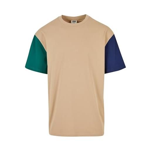 Urban Classics t-shirt organica oversize colorblock, beige tinta unita, xxxl uomo