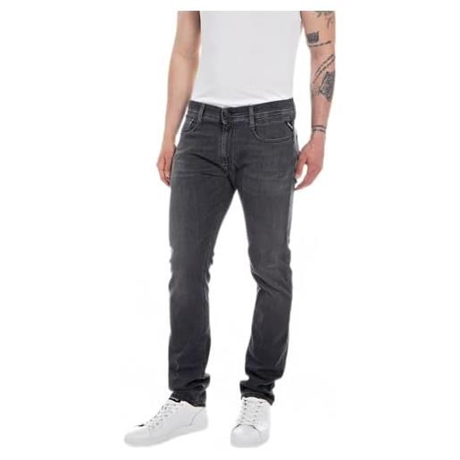 REPLAY jeans uomo rocco comfort fit x-lite plus elasticizzati, nero (black delavé 099), w33 x l34