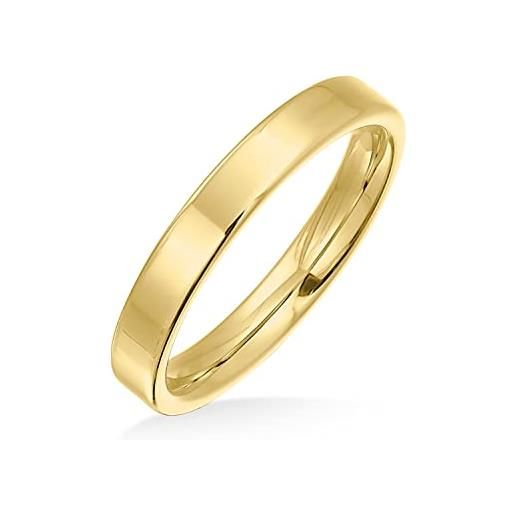 Bling Jewelry semplice sottile sigaro piatto coppie titanium wedding band anelli per gli uomini per le donne lucidato oro-tono comfort fit 3mm
