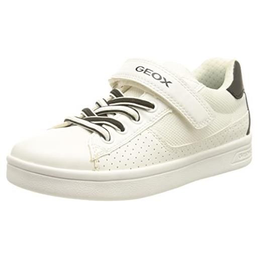 Geox j djrock boy a, sneakers bambini e ragazzi, bianco/nero (white/black), 33 eu