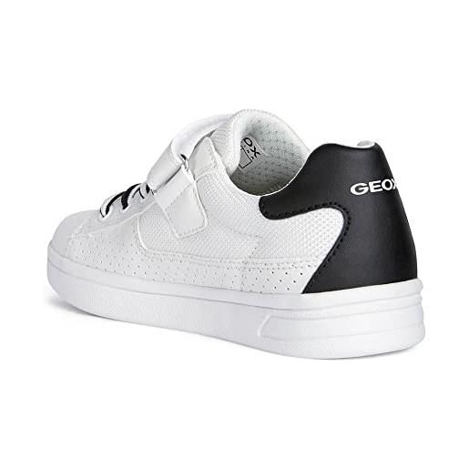 Geox j djrock boy a, sneakers bambini e ragazzi, bianco/nero (white/black), 32 eu