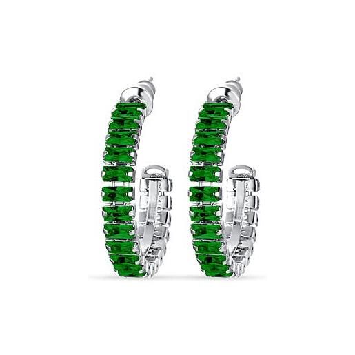 Luca Barra orecchini da donna di Luca Barra in acciaio con cristalli verdi. La referenza è ok1208. 