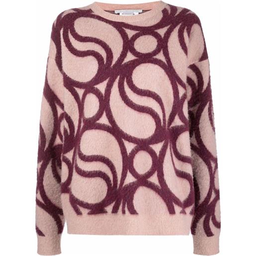 Stella McCartney maglione con motivo geometrico story - rosa