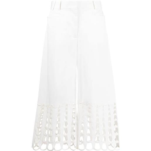 Stella McCartney pantaloni crop con inserti - bianco