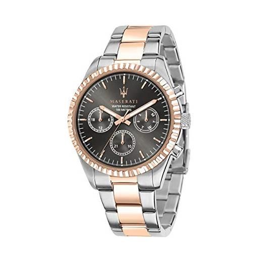 Maserati orologio da uomo, collezione competizione, in acciaio, pvd oro rosa, con cinturino in acciaio inossidabile - r8853100020