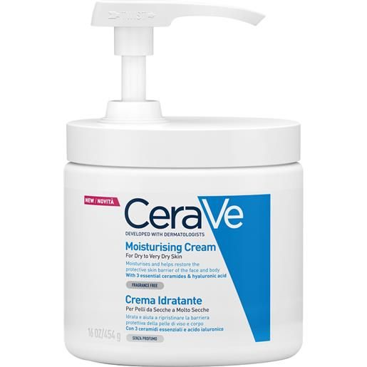CERAVE (L'Oreal Italia SpA) cerave crema idratante per pelli da secche a molto secche 454 g pump - cerave - 980626752