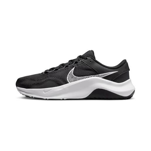 Nike legend essential 3 next nature, scarpe con lacci donna, nero (black white iron grey), 40.5 eu