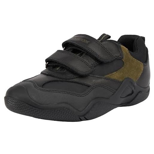 Geox jr wader a, scarpe da ginnastica, nero (black military), 41 eu