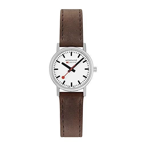 Mondaine classic - orologio con cinturino marrone in pelle per donna, a658.30323.11sbg, 30 mm. 