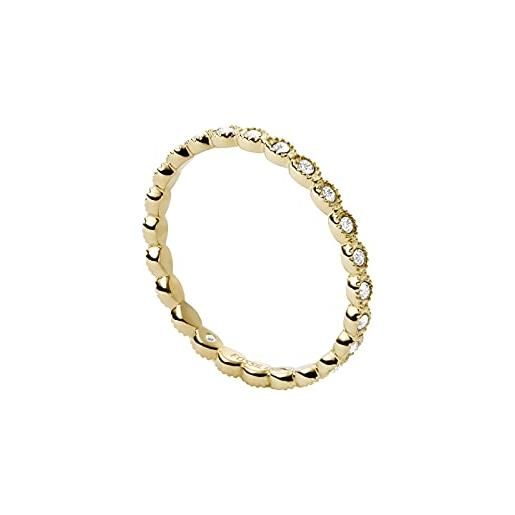 Fossil anello da donna vintage iconic, altezza: 1,9 mm anello in acciaio inossidabile dorato, jf03749710