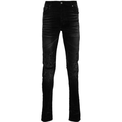 AMIRI jeans shotgun skinny con vita media - nero