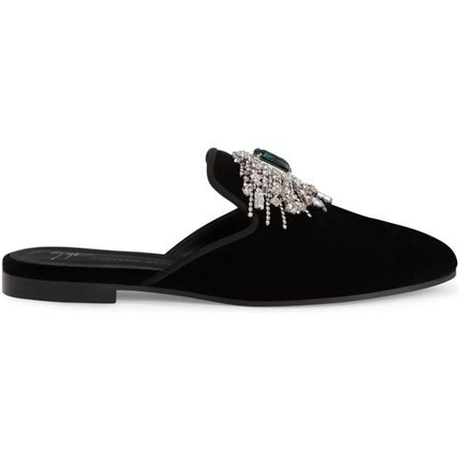 Giuseppe Zanotti slippers euphemiee con cristalli - nero