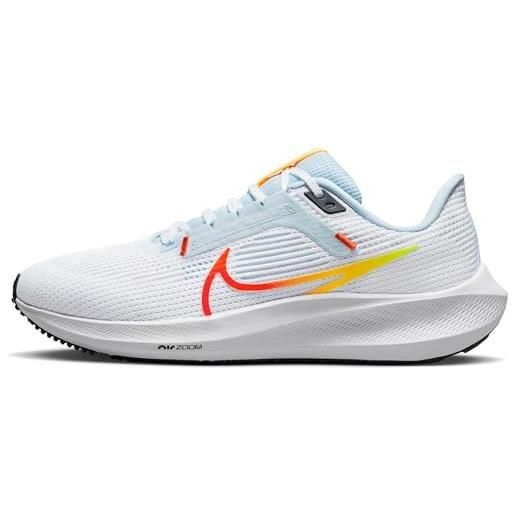 Nike w air zoom pegasus 40, sneaker donna, white piccante red blue tint laser orange, 36 eu