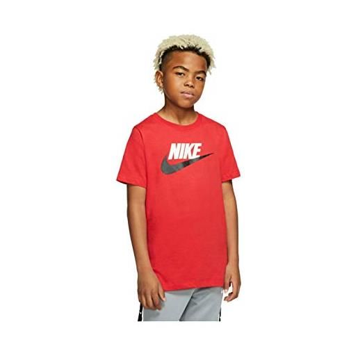 Nike futura icon td, maglietta a maniche corte unisex bambini e ragazzi, rosso (university red/black), 130