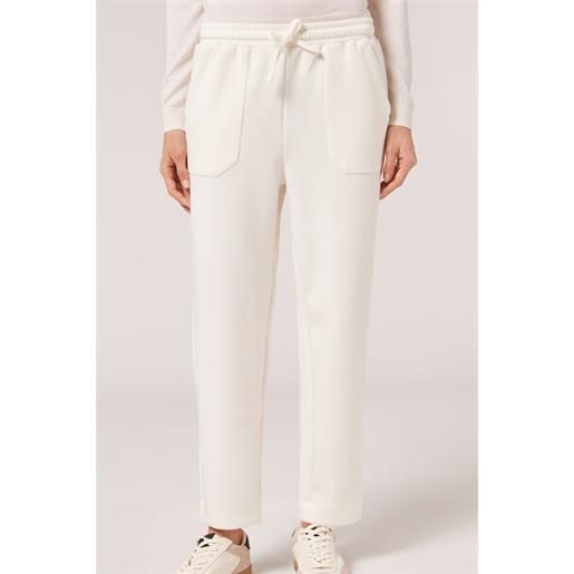 Calzedonia pantaloni in modal con tasche e coulisse bianco
