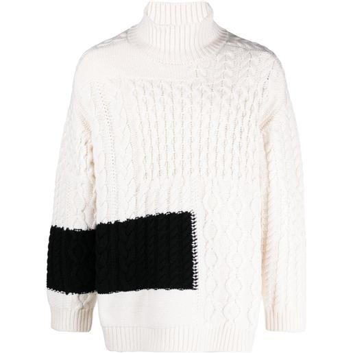 Nanushka maglione a coste chunky - bianco
