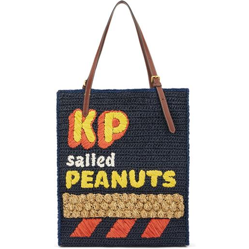 ANYA HINDMARCH borsa shopping kp peanuts in rafia