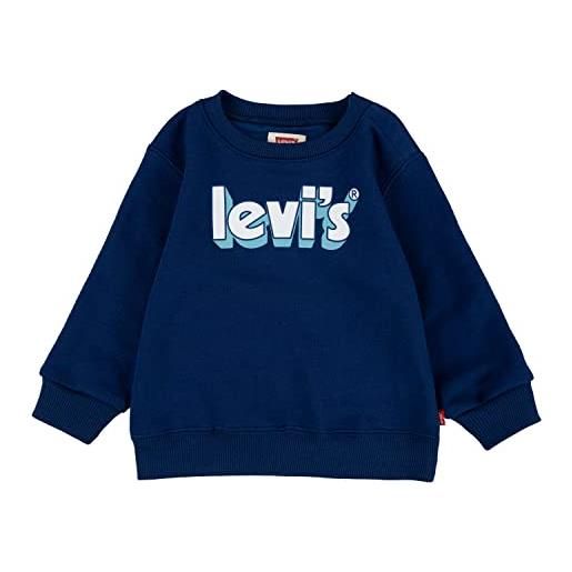 Levi's lvb poster logo crewneck sweat bimbo, grigio chiaro, 6 mesi