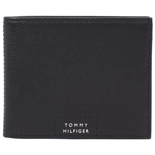 Tommy Hilfiger borsello uomo leather mini wallet in pelle, nero (black), taglia unica